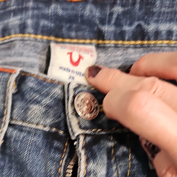 True Religion Women's Flare Low Rise Blue Jeans Size 28 - Picture 3 of 11